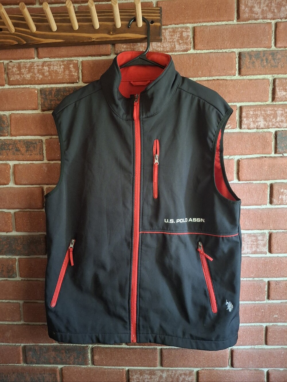 U.S. Polo Assn. Black Vest with Red Trim